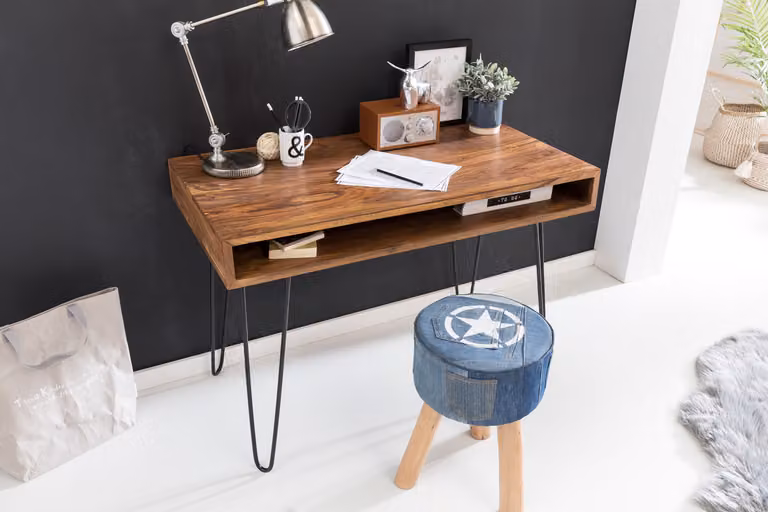 Scrivania BAGLI marrone 110 x 60 x 76 cm in legno massiccio