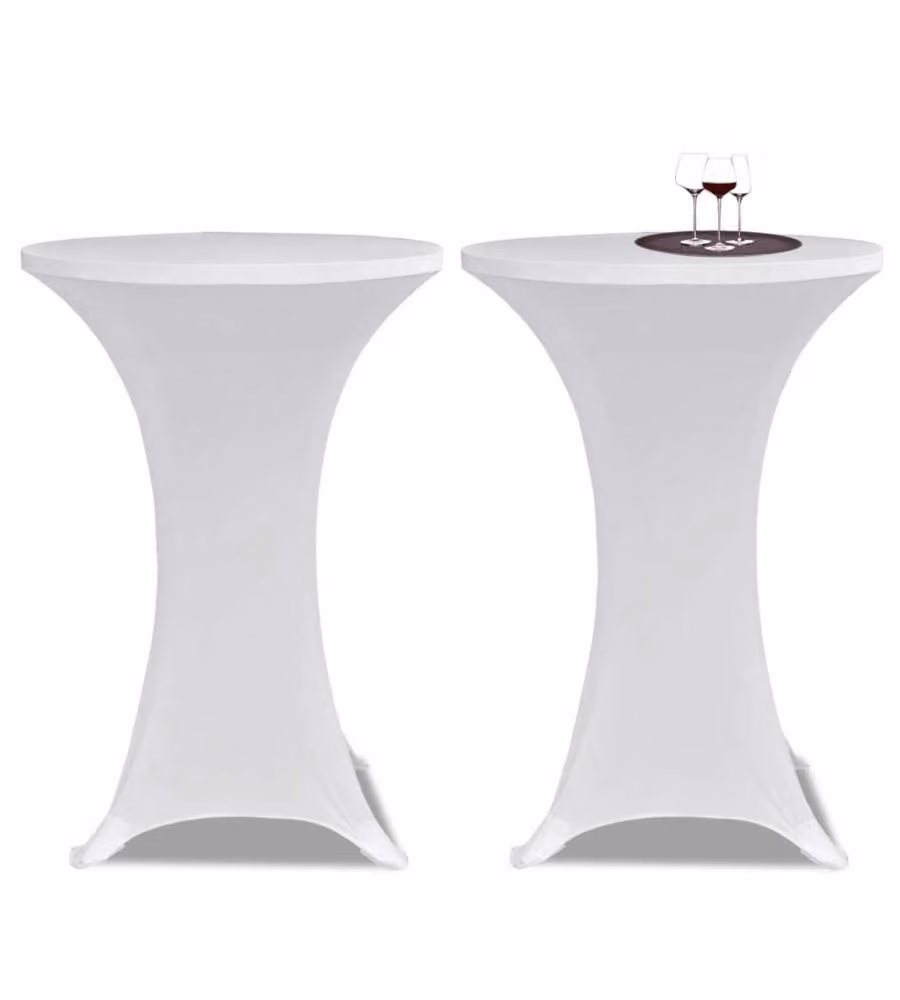 Coperture Verticali per Tavolo 4 pz D.80 cm Bianco Elastico