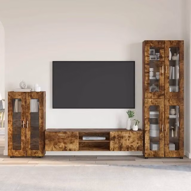 Set mobile TV FLORIN 3 pz Rovere fumé Legno ingegnerizzato 3397959