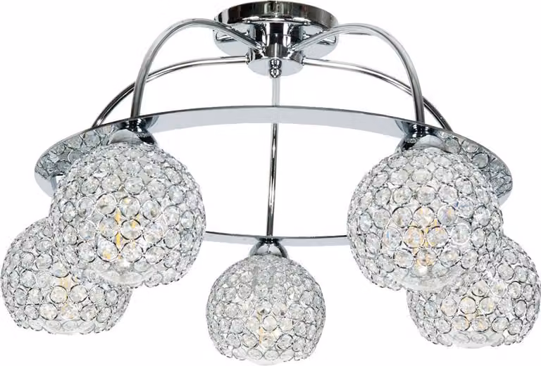 Lampada da soffitto cromata con paralume in cristallo PAULA 14-100