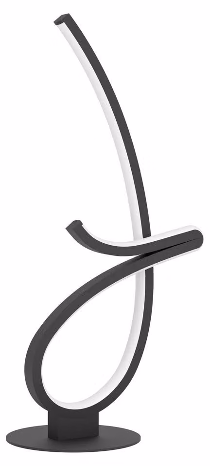 Lampada da tavolo a LED EGLO Cardoncito, lampada da comodino di design, lampada da tavolo decorativa regolabile in metallo nero, luce bianca calda - bianca fredda, H 46 cm