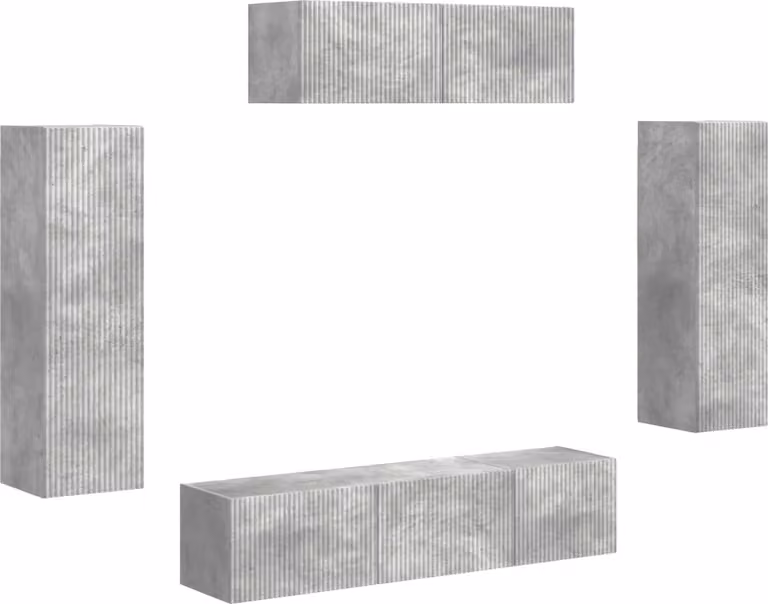 Mobile TV 5 pcs Grigio cemento