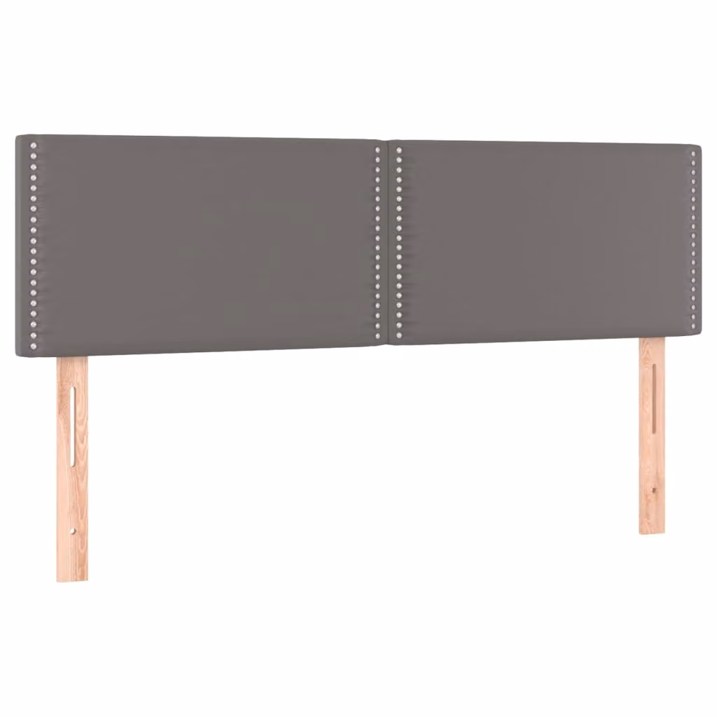 Testiera Grigio 144x5x78/88 cm in Pelle finta