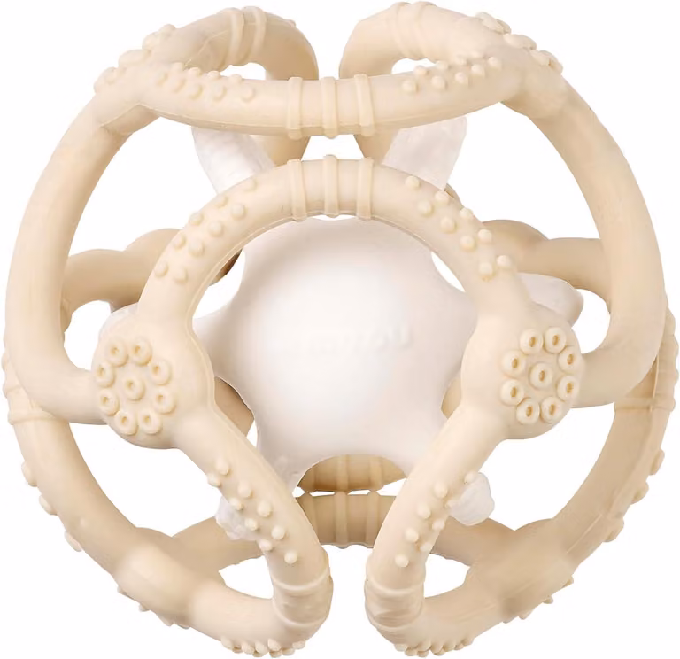 Set di 2 palline in silicone per afferrare - Senza BPA - Silicone - Argilla - Bianco