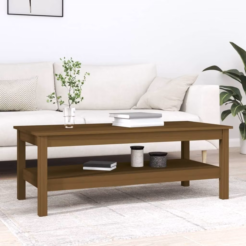 Maison Exclusive - Tavolino da salotto marrone miele 110x50x40 cm in legno massello di pino
