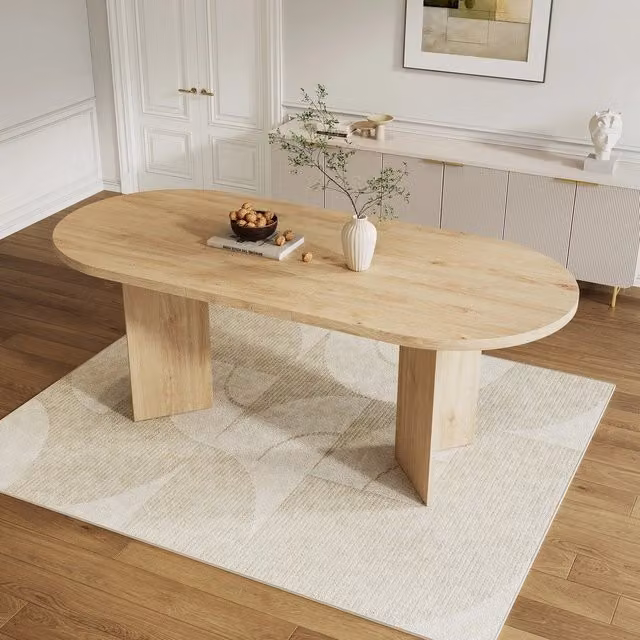 Tavolo da pranzo per 6-8 persone ¨C Minimal ¨C effetto quercia 90x200 piano bordi arrotondati design moderno