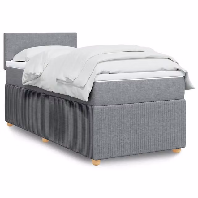 Giroletto a Molle con Materasso Grigio Chiaro 90x190 cm Tessuto 3287304