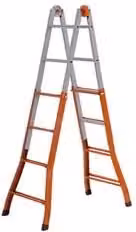 Scala Telescopica Gierre Peppina in Acciaio Inox Argento e Arancione L/P/H: 48 x 16 x 141 cm