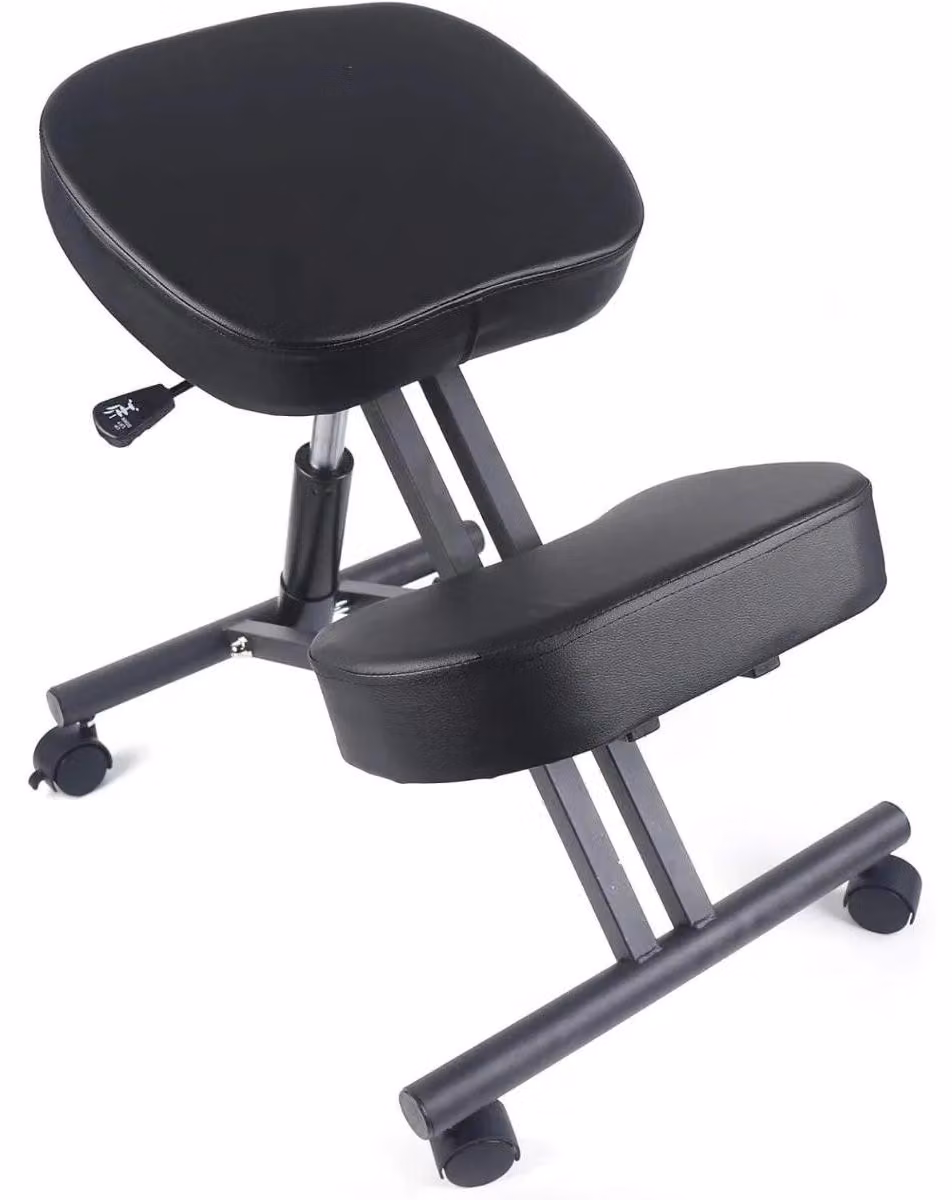 Sedia da ufficio ergonomica con poggiagomiti - Sedia da ufficio - Regolabile in altezza - Seduta imbottita - Supporto posturale e per la schiena - Portata fino a 100 kg - Nera