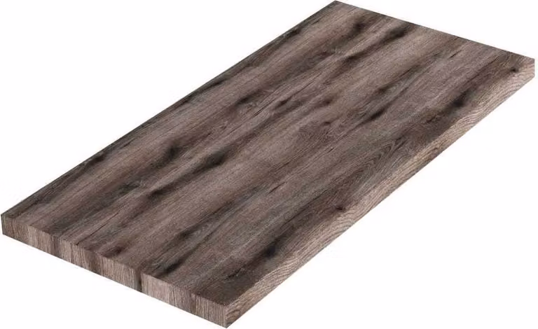 Piano in legno rovere fossile per lavabo appoggio 100cm