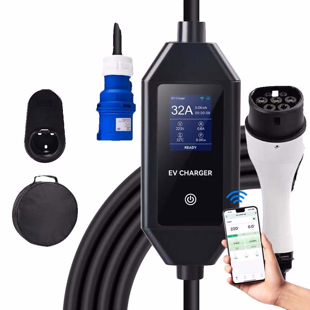 Caricatore per veicoli elettrici, potenza di 7 kW, controllo tramite app, caricatore TYPE2 da 7 kW