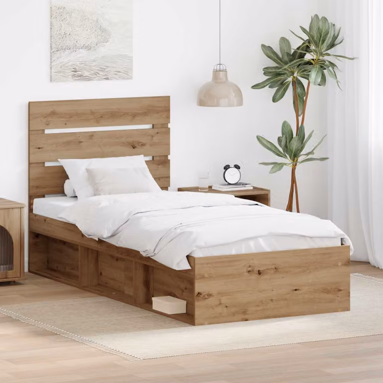 Struttura del letto con cassetti vidaXL in legno di pino color marrone L 190 cm x L 75 cm