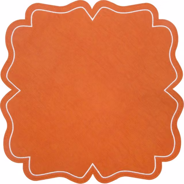 Base decorativa segnaposto in ecopelle 38x38 cm arancione