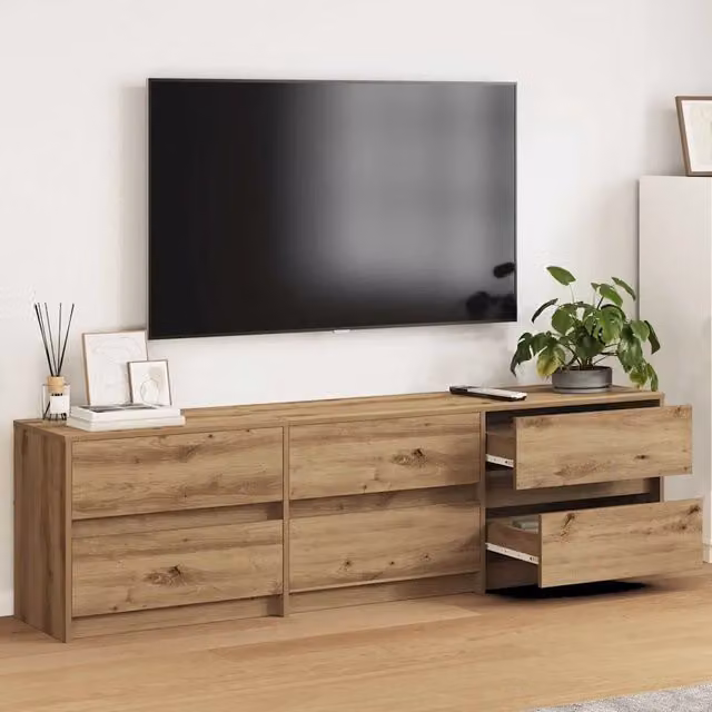 Unità TV 2 pz Rovere artigianale Legno ingegnerizzato 3385629