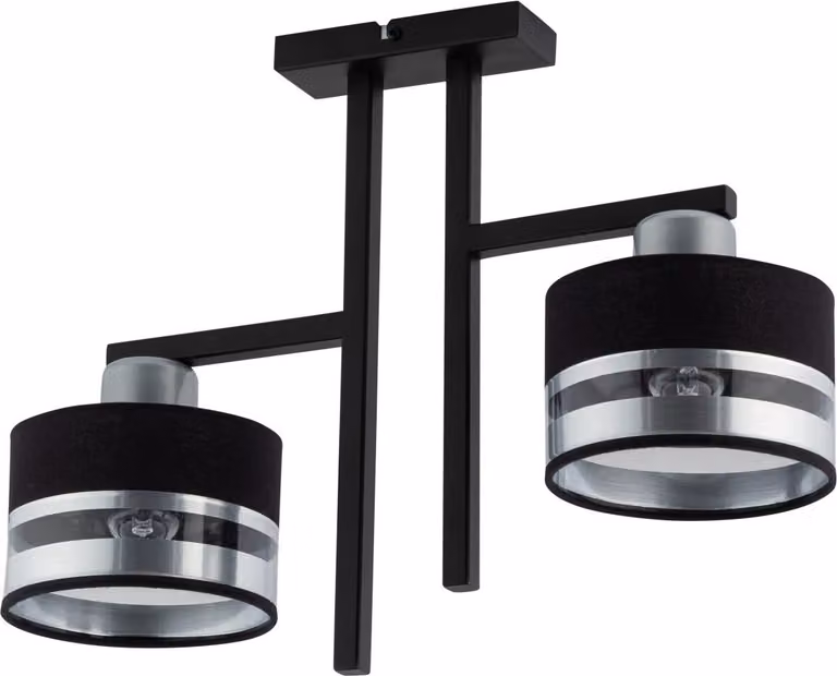 Lampada da soffitto doppia, decorativa, di design, moderna, nera e argento, Pro 2xE27 15W Sigma Lighting