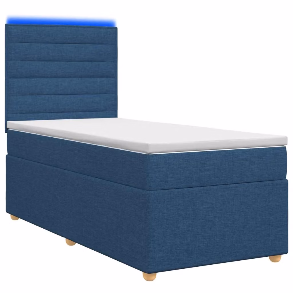 Letto box spring con materasso vidaXL in tessuto blu con base contenitore e porta USB L: 90 cm, P: 200 cm – 2