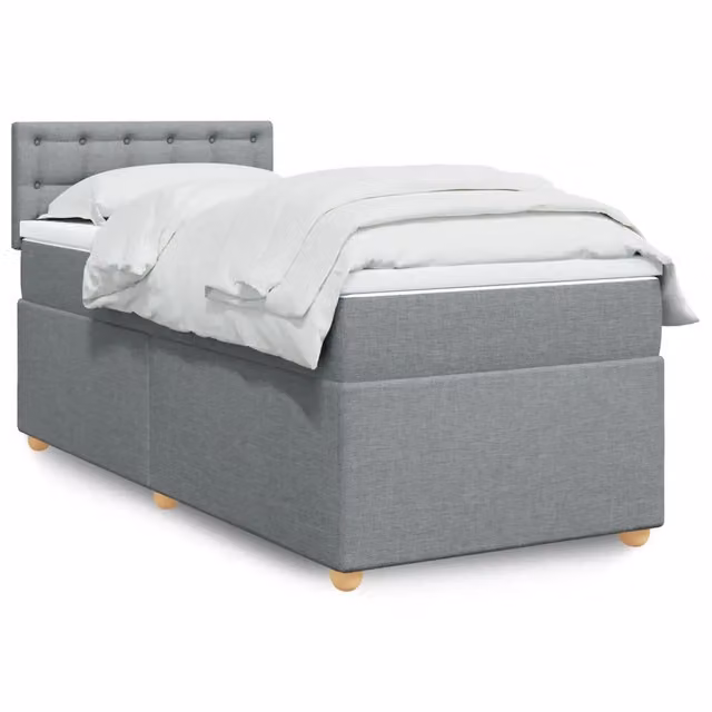 Letto Ibrido con Giroletto a Molle e Materasso vidaXL, Grigio e Bianco, L/P/H: 90 x 190 x 100,5 cm