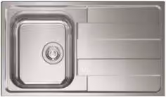 Lavello a vasca singola LEVANTE in acciaio inox satinato argento L: 86 cm, P: 50 cm