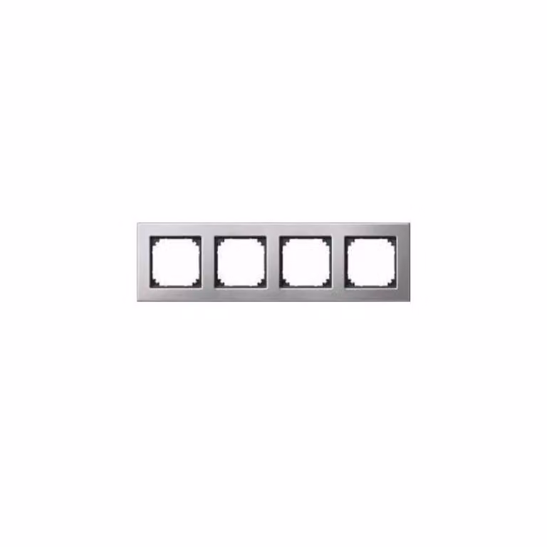 Telaio in metallo M-PLAN, a 4 ante, argento platino