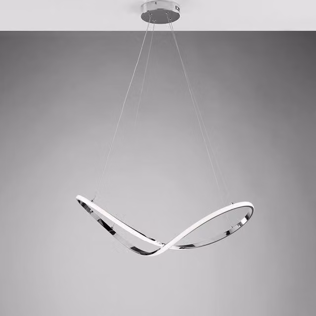 Sospensione Moderna Luce Led Integrata Metallo e Alluminio Cromo Serie Infinity