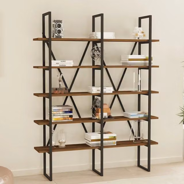 Biblioteca Muggio, Libreria 5 Ripiani, 126x26x160h cm Marrone