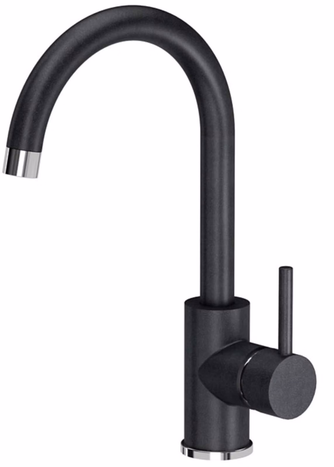 Miscelatore per lavabo nero, girevole a 360°, monocomando, per cucina e bagno
