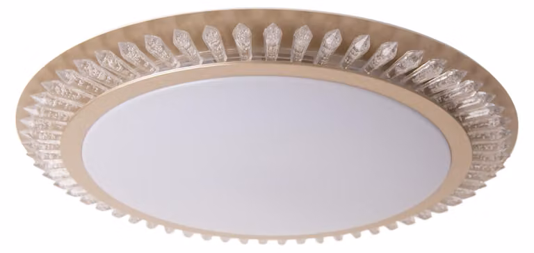 Plafoniera LED, metallo, oro, CCT, telecomando, P 48 cm