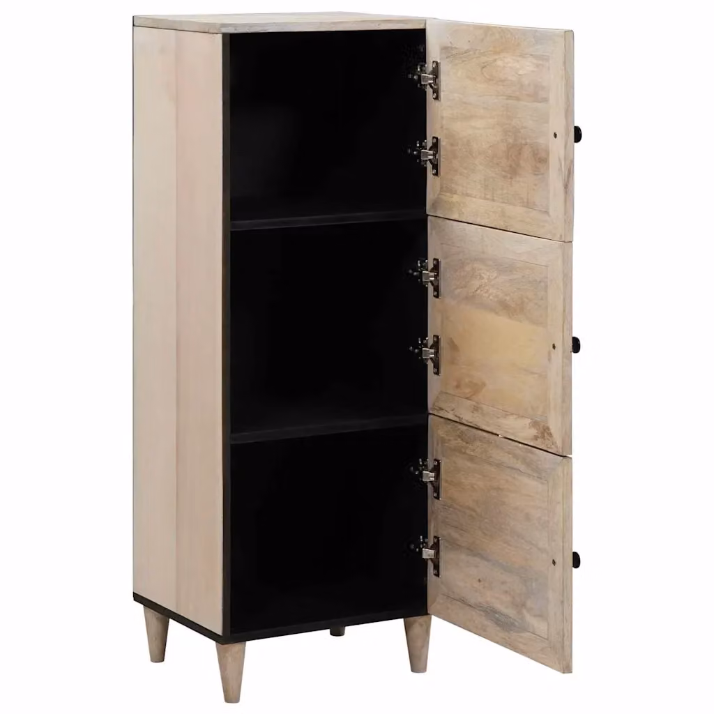 Credenza moderna vidaXL in legno di mango bianco con design geometrico L: 40 cm, P: 33,5 cm, H: 110 cm – 2