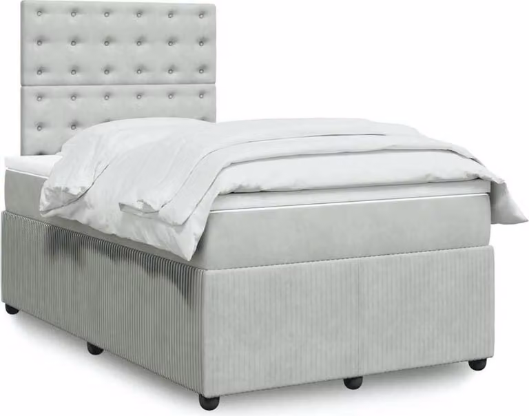 Maison Exclusive - Letto boxspring con materasso grigio chiaro 120x200 cm velluto