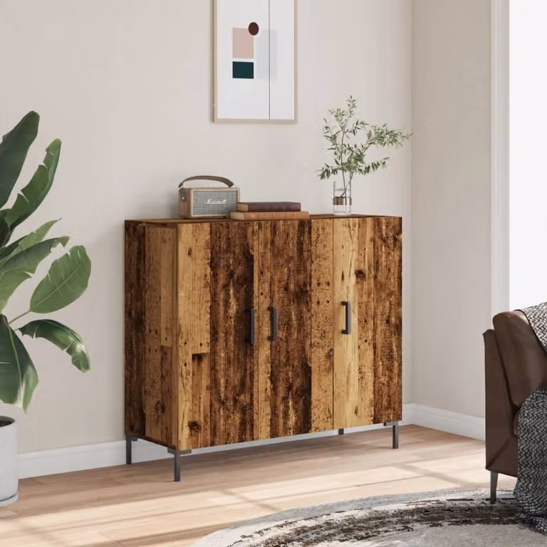 Credenza moderna vidaXL in legno multistrato marrone L 90 cm x P 34 cm x H 80 cm