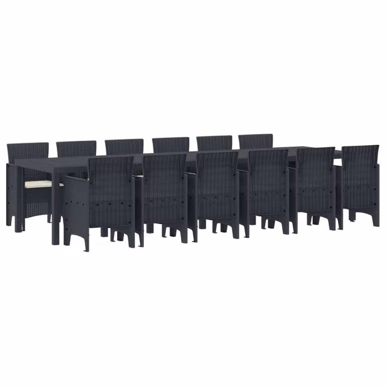 Set da pranzo per giardino vidaXL in 13 pezzi in rattan antracite