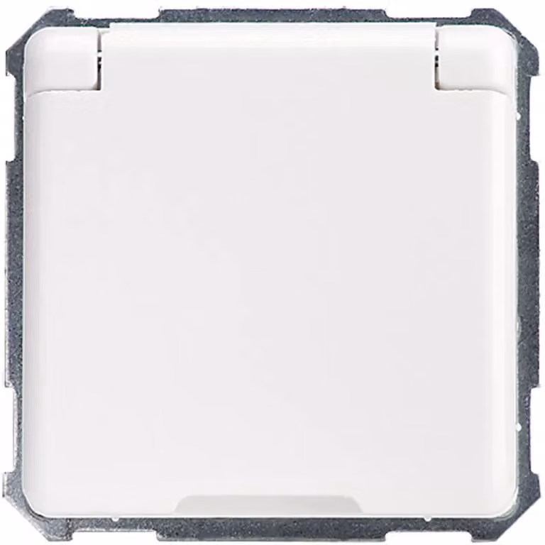 Presa Elso con coperchio ribaltabile 16 A FASHION/RIVA/SCALA, morsetto a vite, bianco puro 215034