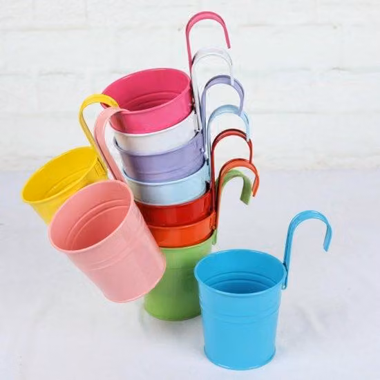 Set da 10 vasi da appendere in metallo per decorazioni interne ed esterne, balconi, piante verdi