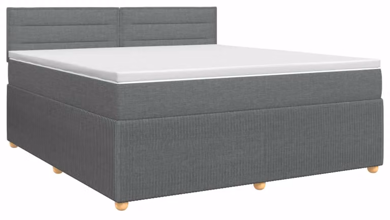 Letto a molle con materasso grigio scuro 140 x 200 cm in tessuto