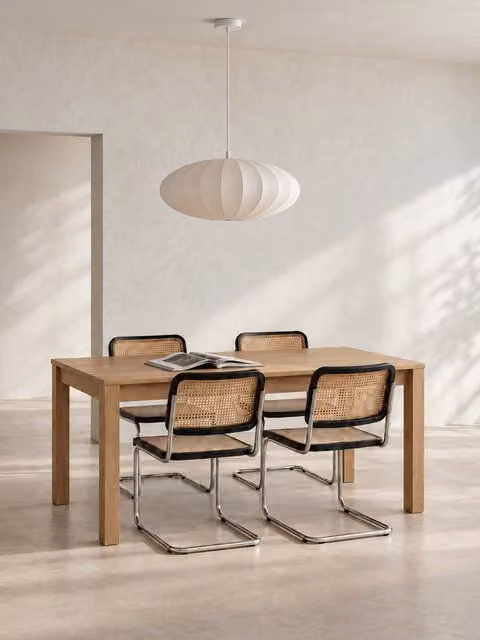 Set tavolo da pranzo 140 Hegas + 4 sedie Lunel - Kenay Home