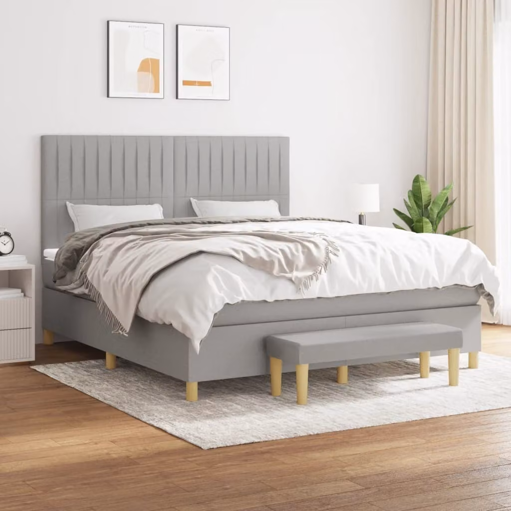 Maison Exclusive - Giroletto a Molle con Materasso Grigio Chiaro180x200 cm Tessuto