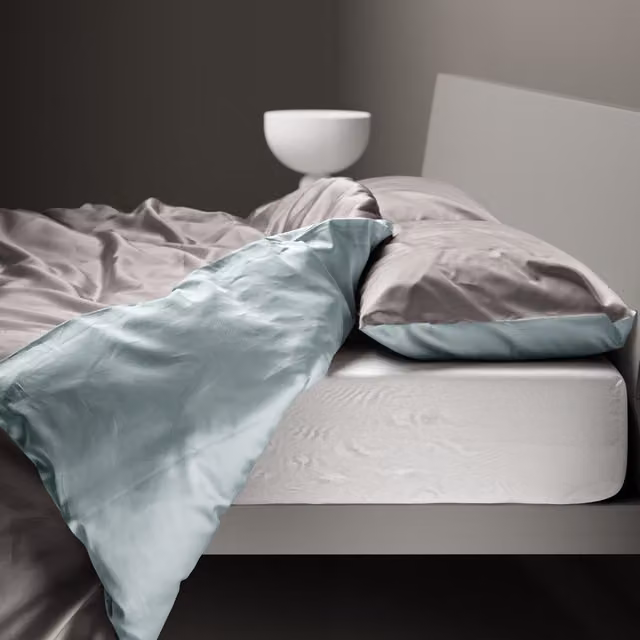 Copripiumino reversibile DaunenStep Oasi Kiss in cotone mako satin grigio L: 135 cm x P: 200 cm – 1