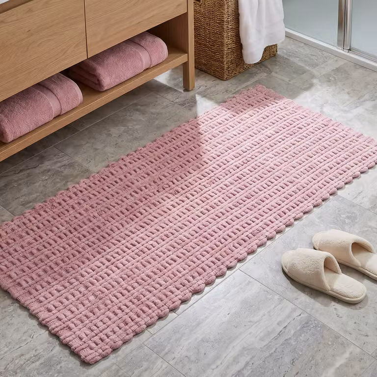 Tappeto da bagno in ciniglia KASANOVA rosa L 60 cm x P 130 cm