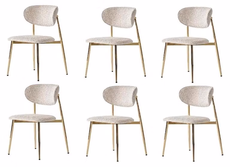 Set di 6 sedie beige: comode, moderne, eleganti, morbide, classiche