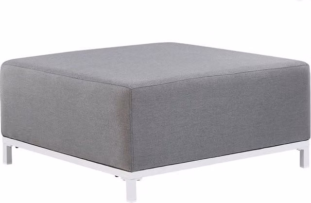 Panca da giardino moderna BELIANI con rivestimento in poliestere grigio e gambe in alluminio bianco resistente alle intemperie