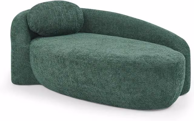 Divano Minimalista in Teddy Fleece con Design Curvo e Cuscino, Morbido e Compatibile per Soggiorno, Camera da Letto e Studio, Grigio Scuro