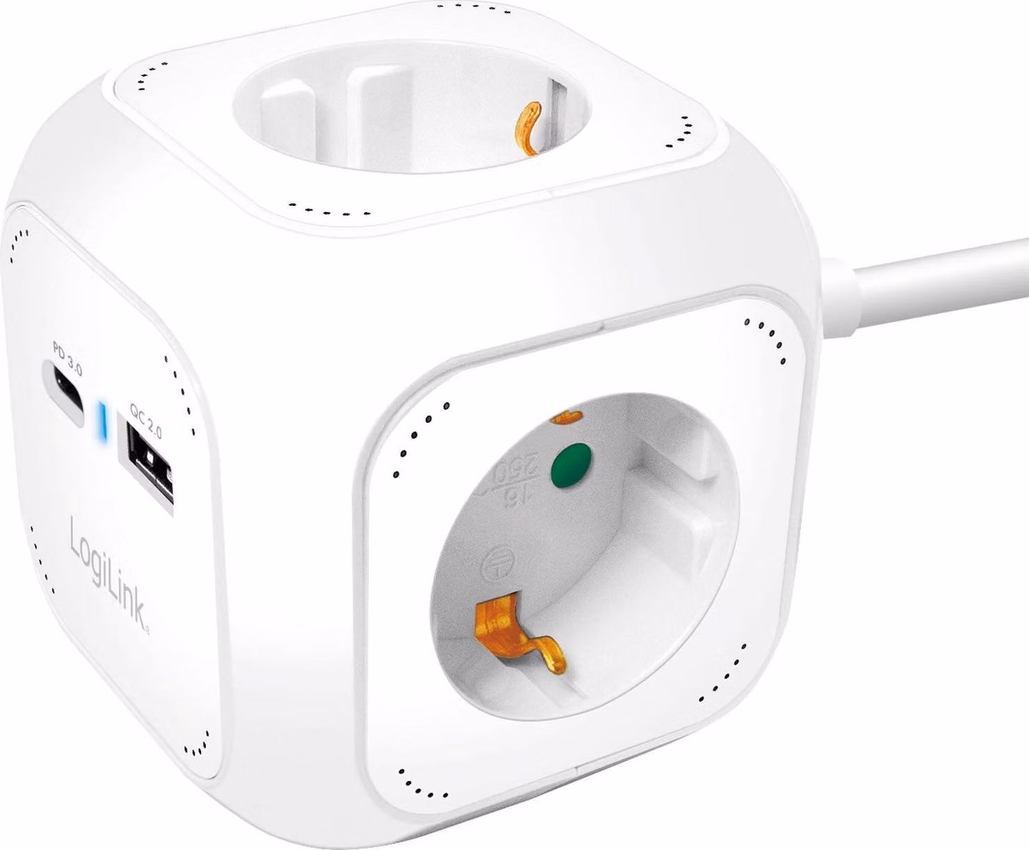 Logilink LPS283U Logilink 4-fach Ladewürfel, 4xSteckdose, 1x USB-C PD 20W