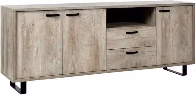Buffet NEWTON XL 220 cm – 3 porte, 2 cassetti – Rovere chiaro – Stile design