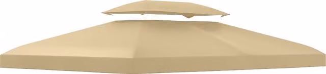 Copertura di ricambio per gazebo Outsunny in poliestere anti UV con tetto a 2 livelli, colore beige, 4 x 3 m