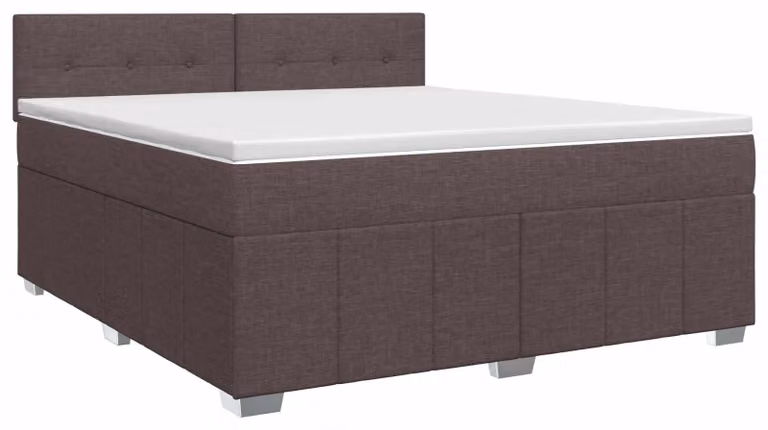 Letto a molle con materasso marrone scuro 140 x 200 cm in tessuto