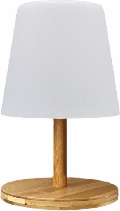 Cordless table lamp - LUMISKY - STANDY MINI WOOD - H25 cm - Natural bamboo base - Warm white and white LED
