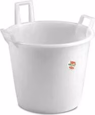 Mastello Stefanplast con 3 manici in plastica, disponibile in beige o bianco, L: 60 cm, P: 42 cm