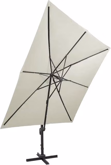 Ombrellone a Sbalzo con Palo e Luci a LED-Ombrello da giardino Sabbia 300 cm 892645