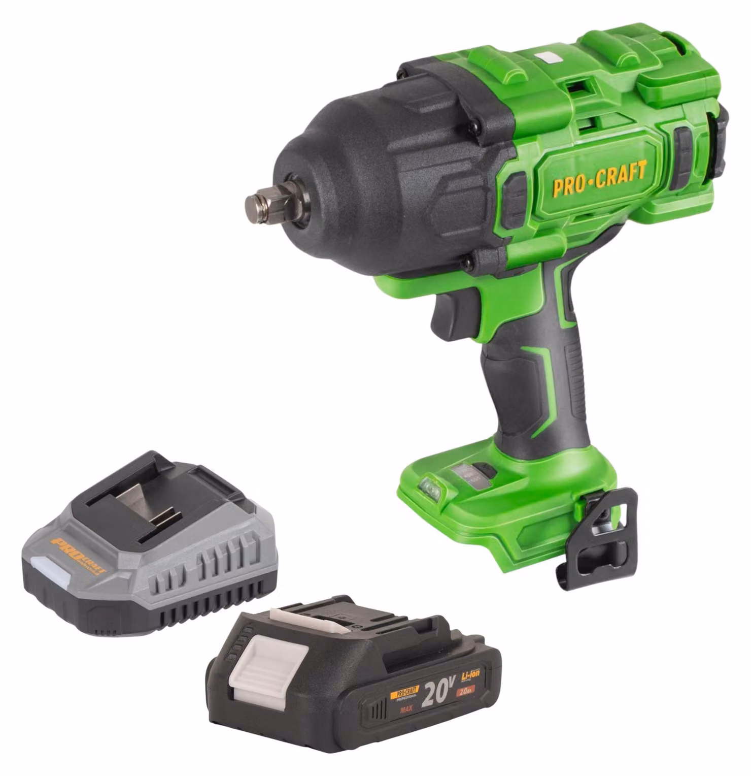 Avvitatore a impatto a batteria Procraft PWA80bb 20 V 1600 Nm 1/2" Brushless + 1x batteria 2,0 Ah + caricabatteria