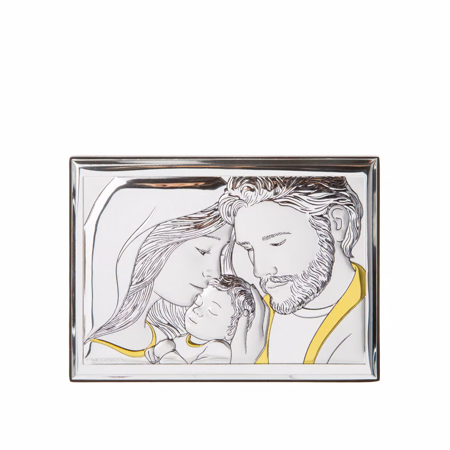 Icona Sacra Famiglia Miro Silver di Beltrami in metallo oro e argento, L: 14 cm, H: 10 cm – 2